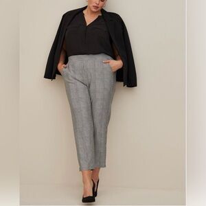 TORRID NWOT Studio Luxe Ponte Black and White Plaid Women's Pants Size 1X/1R